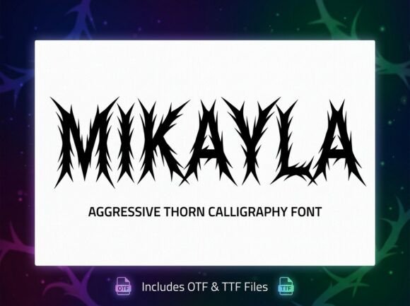 Mikayla: Aggressive Calligraphy for Dark Design
