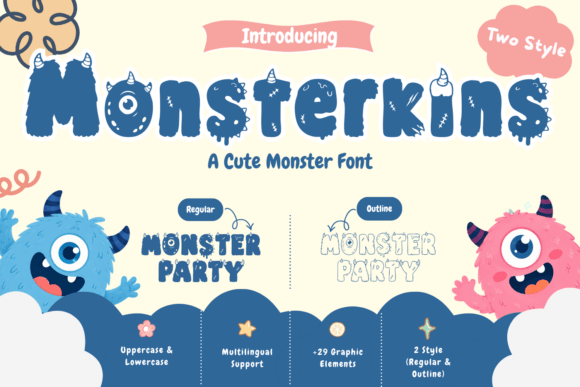 Monsterkins: Elevating Playful Design with Adorable Monster Typography