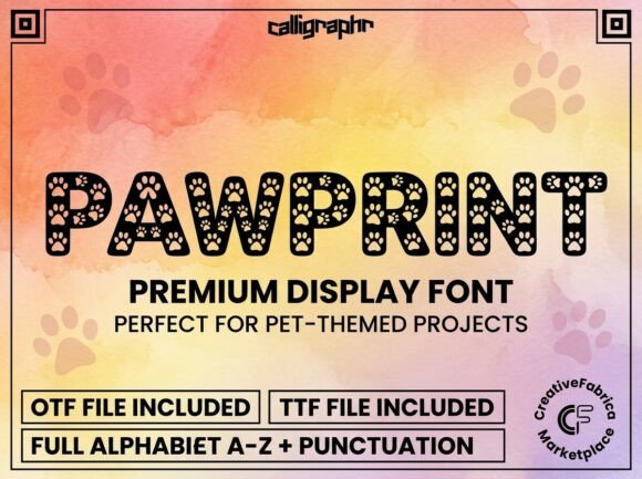 Pawprint Font: Textured Typography for Pet Projects