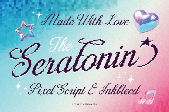 Seratonin Font: Blending Pixel Nostalgia with Handwritten Elegance