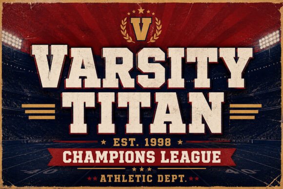 Varsity Titan: Channeling Collegiate Strength in Modern Athletic Typography